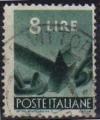 Italie/Italy 1945-48 - Srie dmocratie, bris de chane, 8, obl. - YT 495 