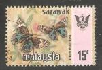 Malaysia - Sarawak - Scott 246  butterfly / papillon