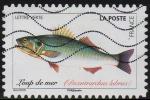 1685 - Srie "poissons" : Loup de mer - oblitr - anne 2019