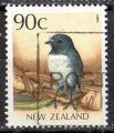 Nouvelle-Zlande 1988; Y&T n 1018. 90c, oiseau, Miro rubisole (robin)