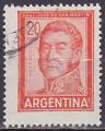 Timbre oblitr n 781(Yvert) Argentine 1966 - Srie courante, San Martin