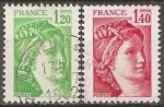 france - n 2101/2102  la paire oblitere - 1980