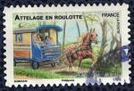 France 2013 Oblitr rond Used Chevaux Horses Attelage en roulotte Y&T 820 SU