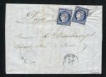 Rare lettre de Pontarlier pour Paris ( 1851 ) avec deux superbes n° 4a 