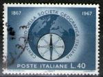 **   ITALIE    40 L  1967  Yt-960  " Globe et boussole "  (o)   **
