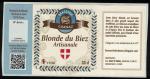 France Etiquette Bire Beer Label Brasserie de Chanaz Blonde du Biez