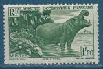 Afrique Occidentale Franaise N31 Hippopotame et crocodile neuf avec charnire