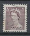 CANADA - 1953 - Yt n 260 - Ob - Srie courante Elizabeth II 1c brun violet