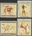 Argelia 1966.- (SC) Pinturas rupestres. Y&T 414/7*. Scott 344/7*. Michel 445/7*.