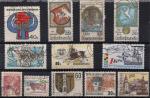 Tchcoslovaquie : lot de 12 timbres oblitrs