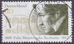 Timbre oblitr n 1785(Yvert) Allemagne 1997 - Musique, Mendelssohn Baltholdy
