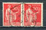 Timbre FRANCE 1932 - 33  Obl   N 283  Paire Horizontale  Y&T