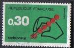 FRANCE  1972 - Yt 1719 - 0.30 vert " code Postal " (0) 