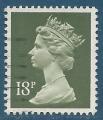 Grande-Bretagne N1141 Elizabeth II 18p olive oblitr