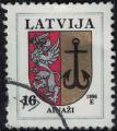 Lettonie 1996 Oblitr Used Armoiries Blason de la Ville de Ainazi Y&T LV 383 SU