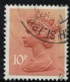 Royaume Uni 1976 Queen Reine Elizabeth II brun orange Machin 10 Penny SU