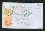 Rare lettre taxée de Nîmes pour Nice Maritime ( Etats Sardes 1858 ) 
