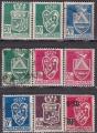ALGERIE entre n174/95 9 timbres de 1942 "armoiries des villes" sans signature  