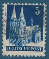 Allemagne zone anglo-amricaine N43 Cathdrale de Cologne 5p bleu oblitr