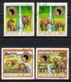 Animaux Sauvages Guine 1975 (96) srie complte Yv 551  554 oblitr