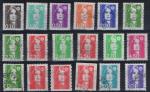 Marianne du bicentenaire: lot de 18 timbres oblitrs diffrents - anne 1990