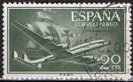 Espagne : Y.T. PA266 - Avion "Superconstellation" 20cts  - oblitr - anne 1955
