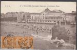 Carte postale Biarritz , Le Casino municipal et la Grande Plage timbr !!