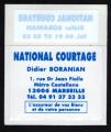 Autocollant pour vignette automobile National Courtage Didier Boranian Marseille