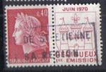 France 1970 - YT 1643  - 0,40F Marianne de Cheffer avec vignette Prigueux