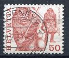 Timbre SUISSE 1977 Obl N 1038   Y&T Coutumes Populaires 