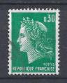 FRANCE - 1969 - Yt n 1611 - Ob - Marianne de Cheffer 0,30c vert