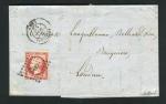 Belle lettre en triple port de Poitiers pour Loudun ( 1856 ) avec un n° 17A