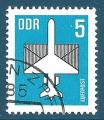 Allemagne de l'Est Poste arienne N11 Avion stylis et lettre 5p oblitr