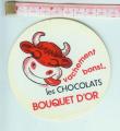 BOUQUET D'OR / LES CHOCOLATS autocollant ancien et rare ALIMENTATION