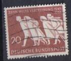 timbre  Allemagne RFA 1955 - YT 91  - exil des rfugis de l'est