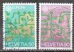 Suisse 1988; Y&T n 1298-99; 50 & 90c, paire Europa transports & communications