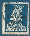 Allemagne N118E Bavaria 30p bleu surcharg Deutsches Reich oblitr