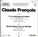 SP 45 RPM (7")  Claude Franois  "  Y'a le printemps qui chante  "