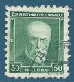 Tchcoslovaquie N267 Prsident Masaryk 50h vert oblitr