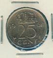 Pice Monnaie Pays Bas  25 Cents 1969 COQ  pices / monnaies