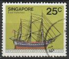 Timbre oblitr n 339(Yvert) Singapour 1980 - Marine, voilier East Indiaman