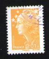 FRANCE Oblitration ronde Used Stamp Marianne de Beaujard 0,01 euro jaune SI