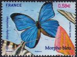 nY&T : 4497- Papillon Morpho bleu - oblitr