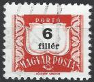 HONGRIE - 1958/69 - Yt TAXE n 217 - 6 fi rouge sans filigrane