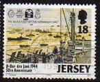Jersey 1994 - 50 ans du dbarquement: navires approchant , obl - YT 654/SG 660 