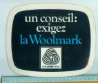 WOOLMARK - Autocollant vitro " Exigez la Woolmark " // pure laine vierge 