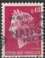 France 1970 Oblitr Used Marianne de Cheffer 0,40 franc rouge lilas SU