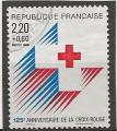 FRANCE ANNEE 1988  Y.T N2555 OBLI  CROIX ROUGE CACHET ROND 