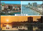 Espagne > Belgique CP multi vues TORREVIEJA timbre annonce Expo universelle SEVI