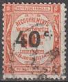 1917 Taxe 50 oblitr 40c sur 50c rouge